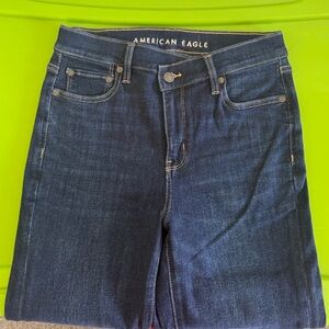 American Eagle Outfitters Women's Dark Blue High Rise Jeans